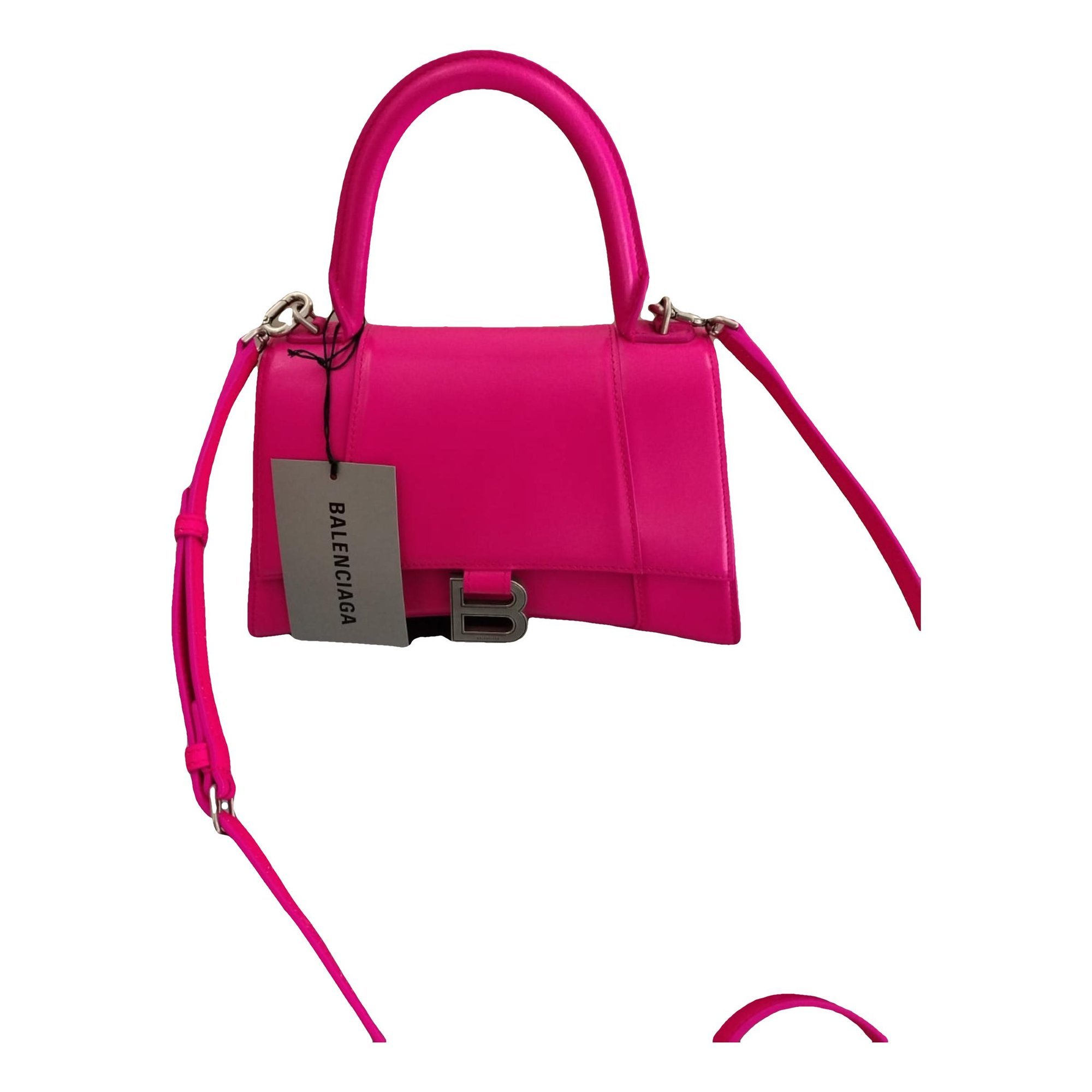 Hourglass leather handbag
