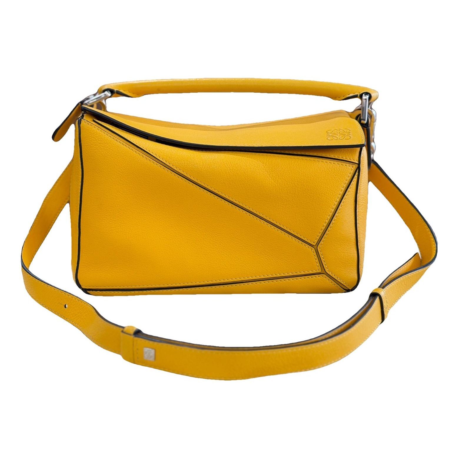 Puzzle leather handbag