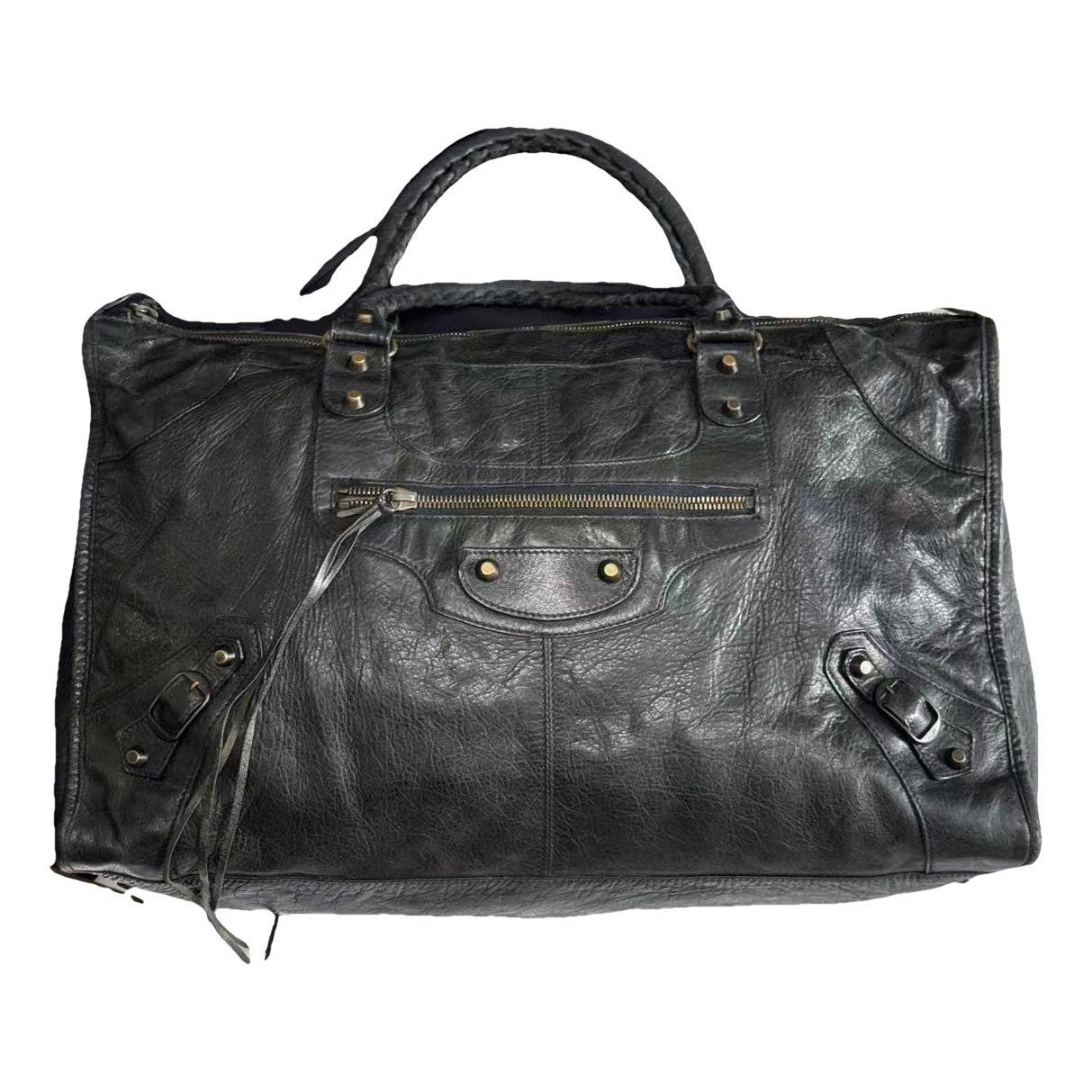 City leather handbag