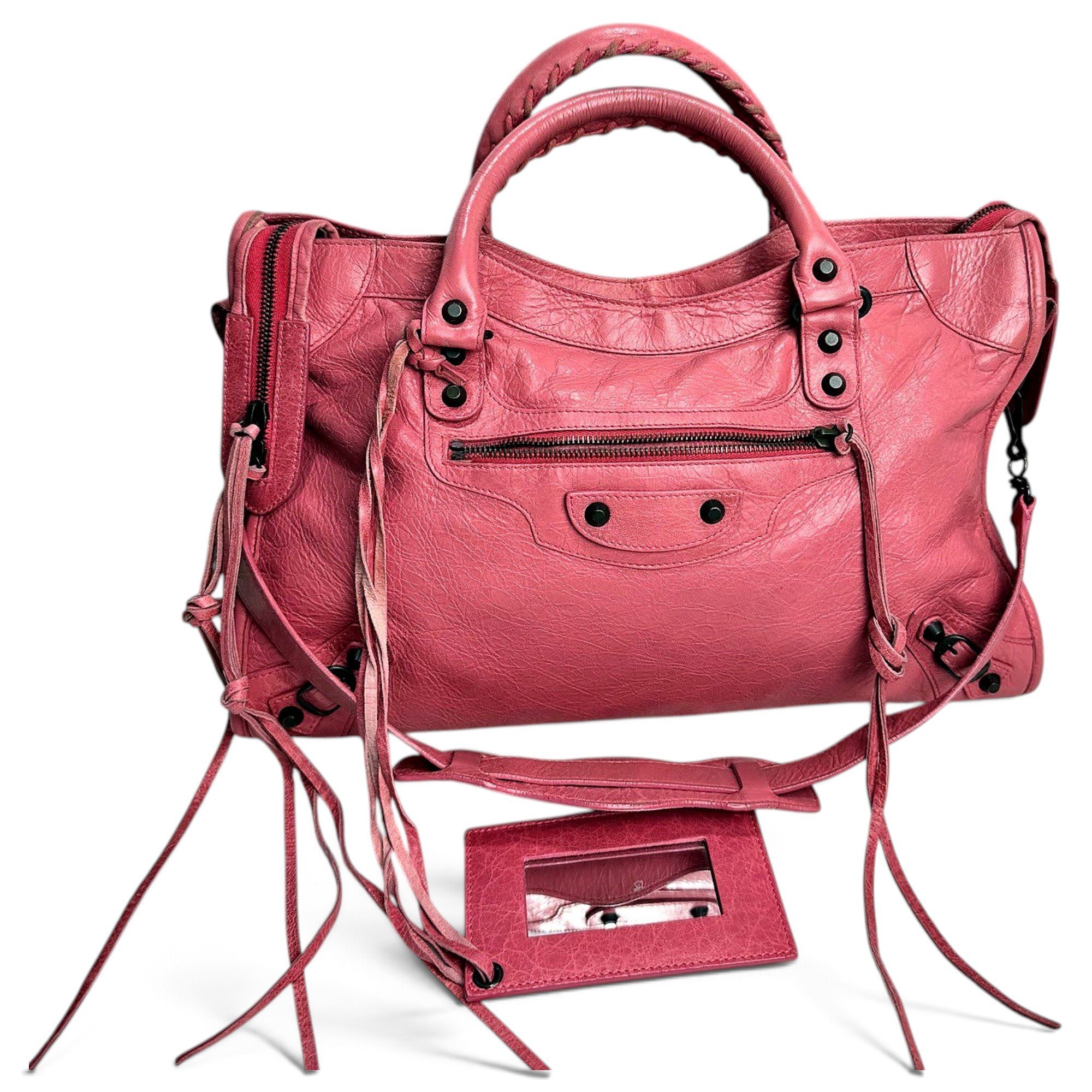 City leather handbag