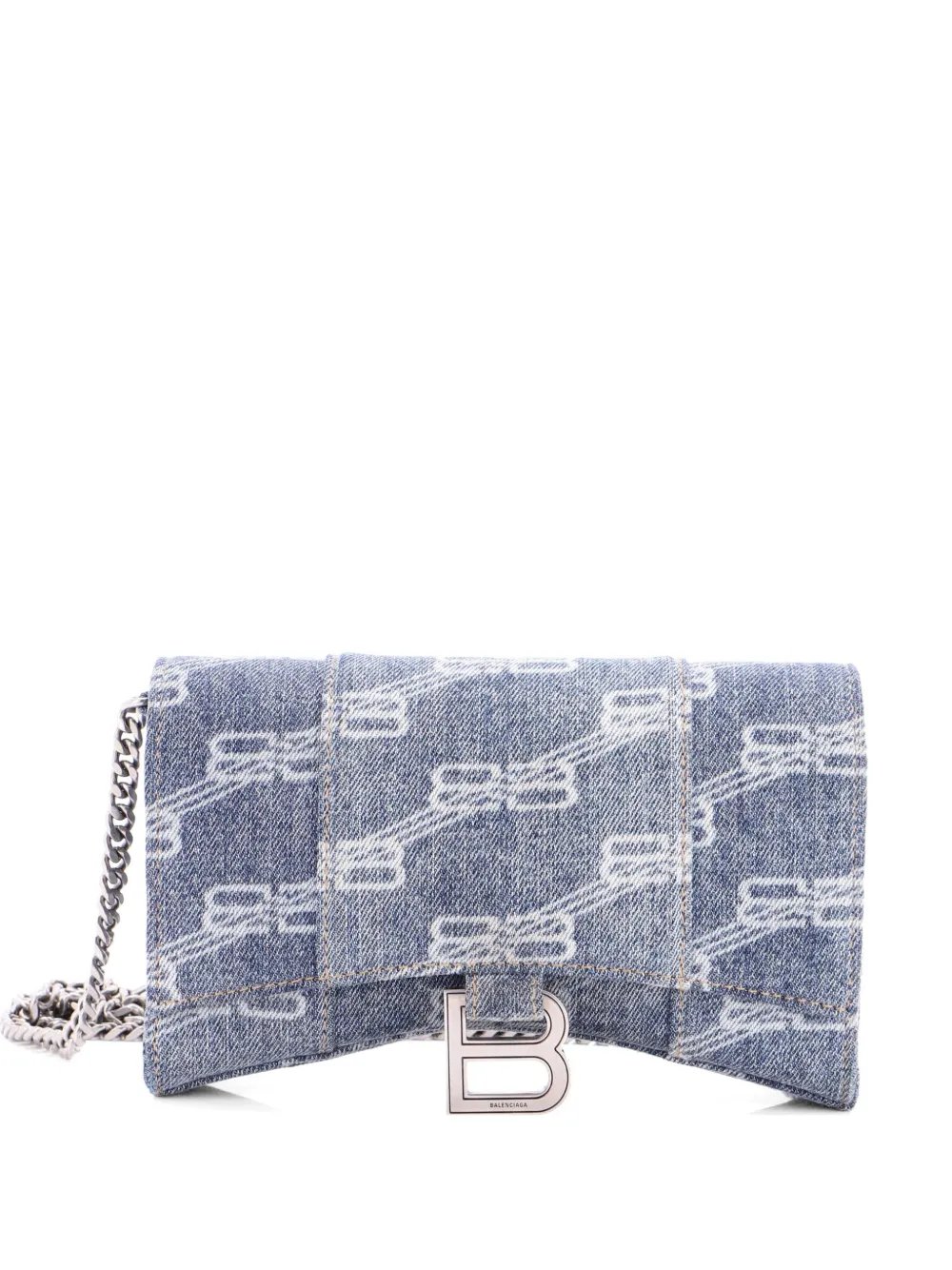 Hourglass Chain Wallet BB Monogram Denim crossbody bag