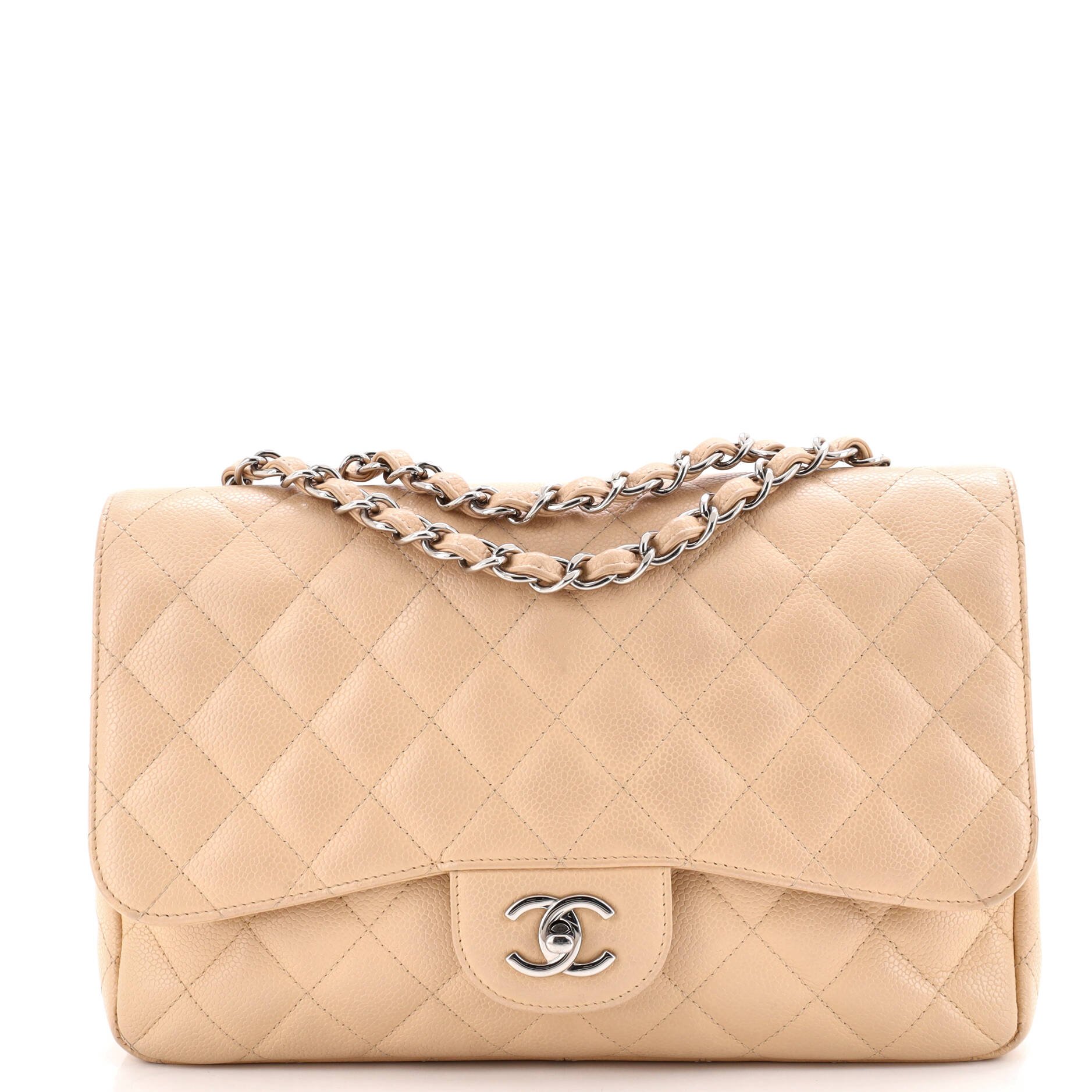 Classic Single Flap Bag Quilted Caviar Jumbo