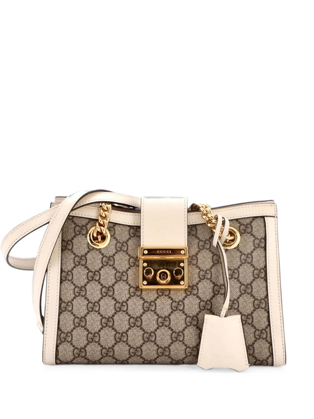 Padlock Chain Tote GG Coated Canvas with Leather Small shoulder bag