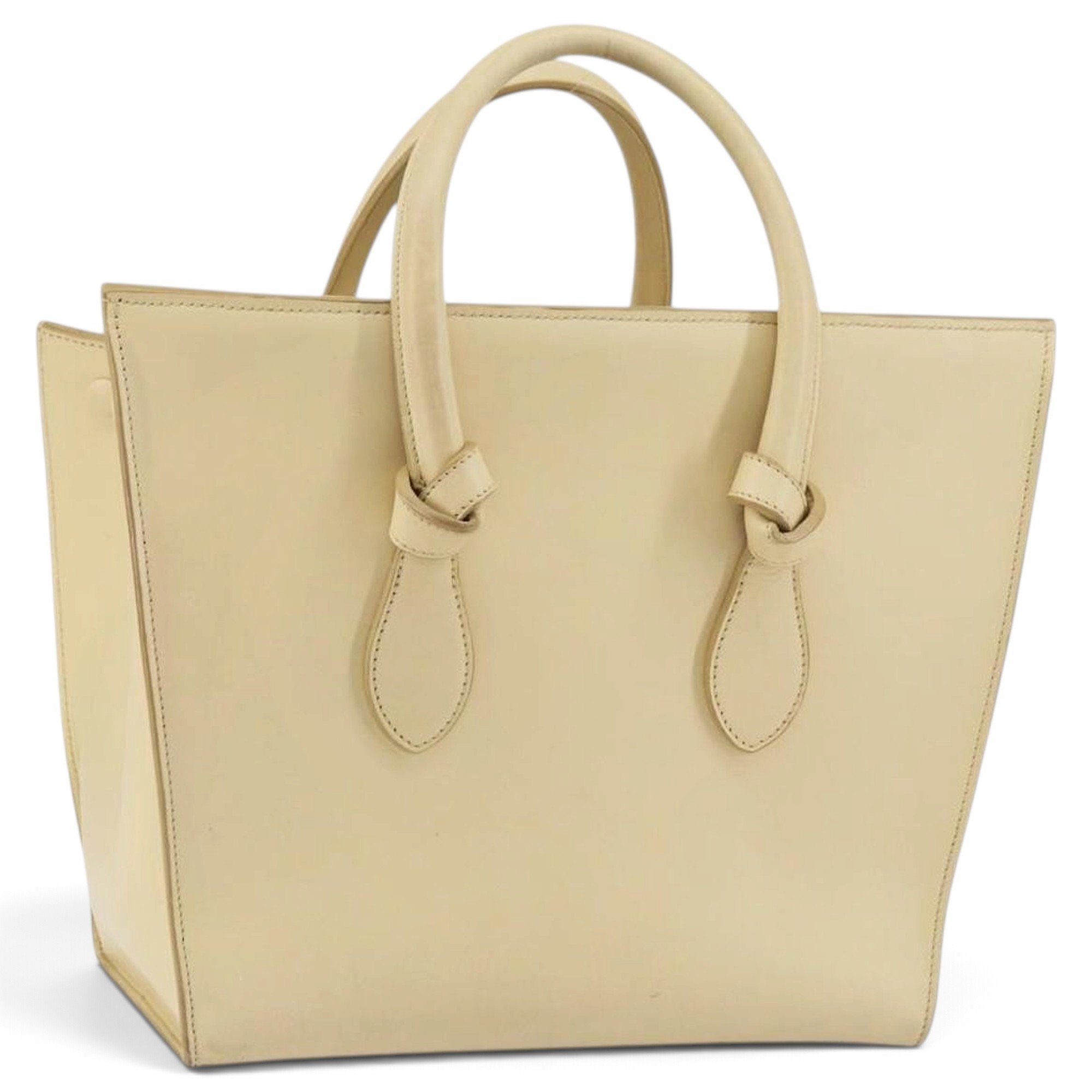 Tie leather tote