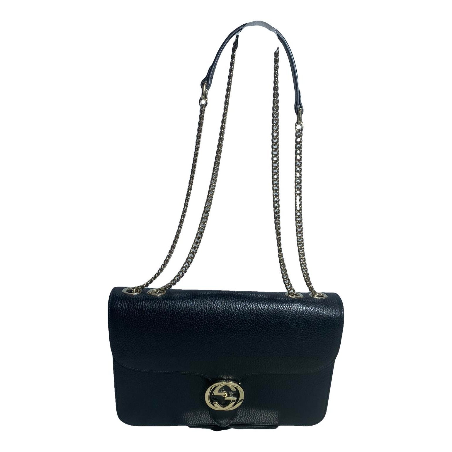 Interlocking leather crossbody bag