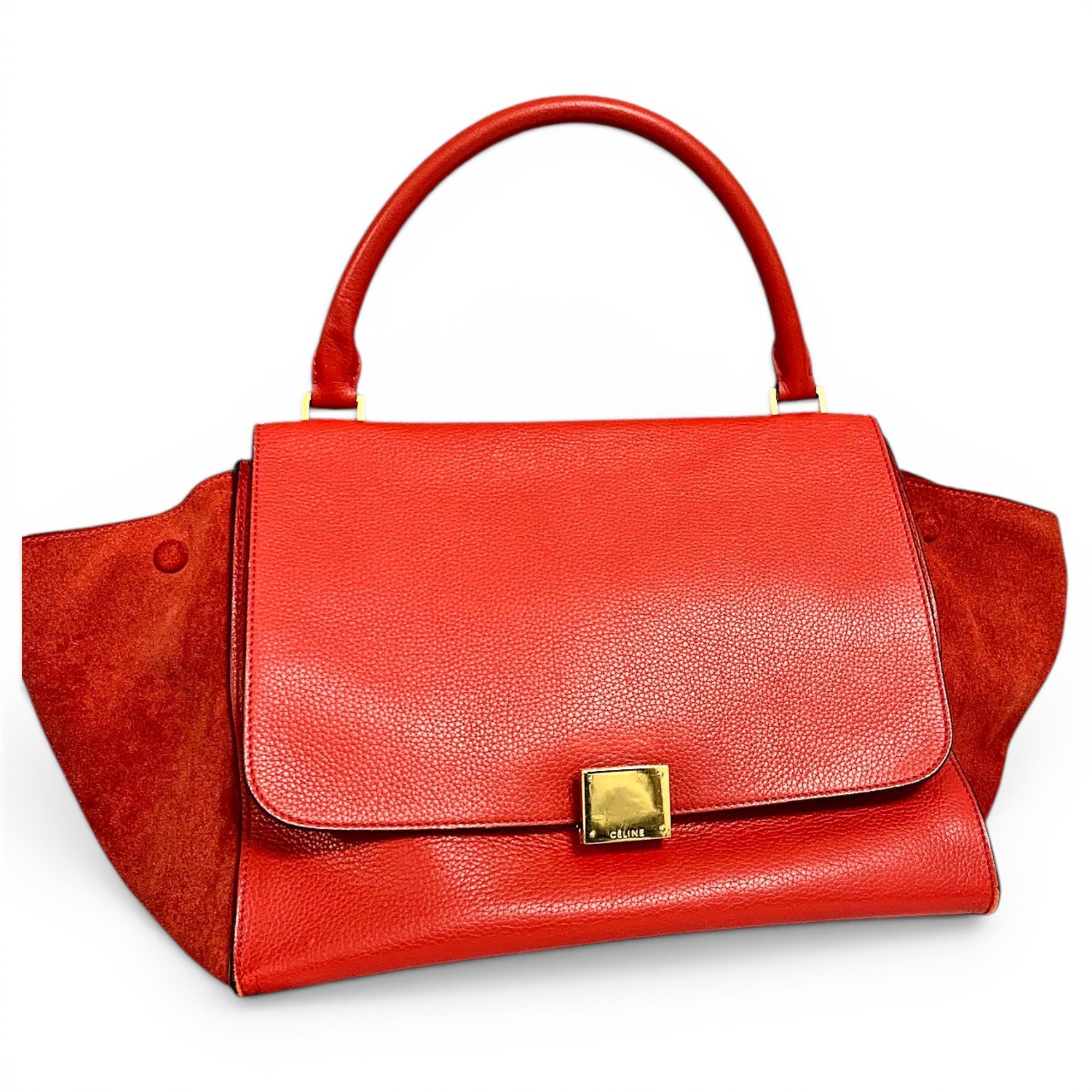 Trapèze leather handbag