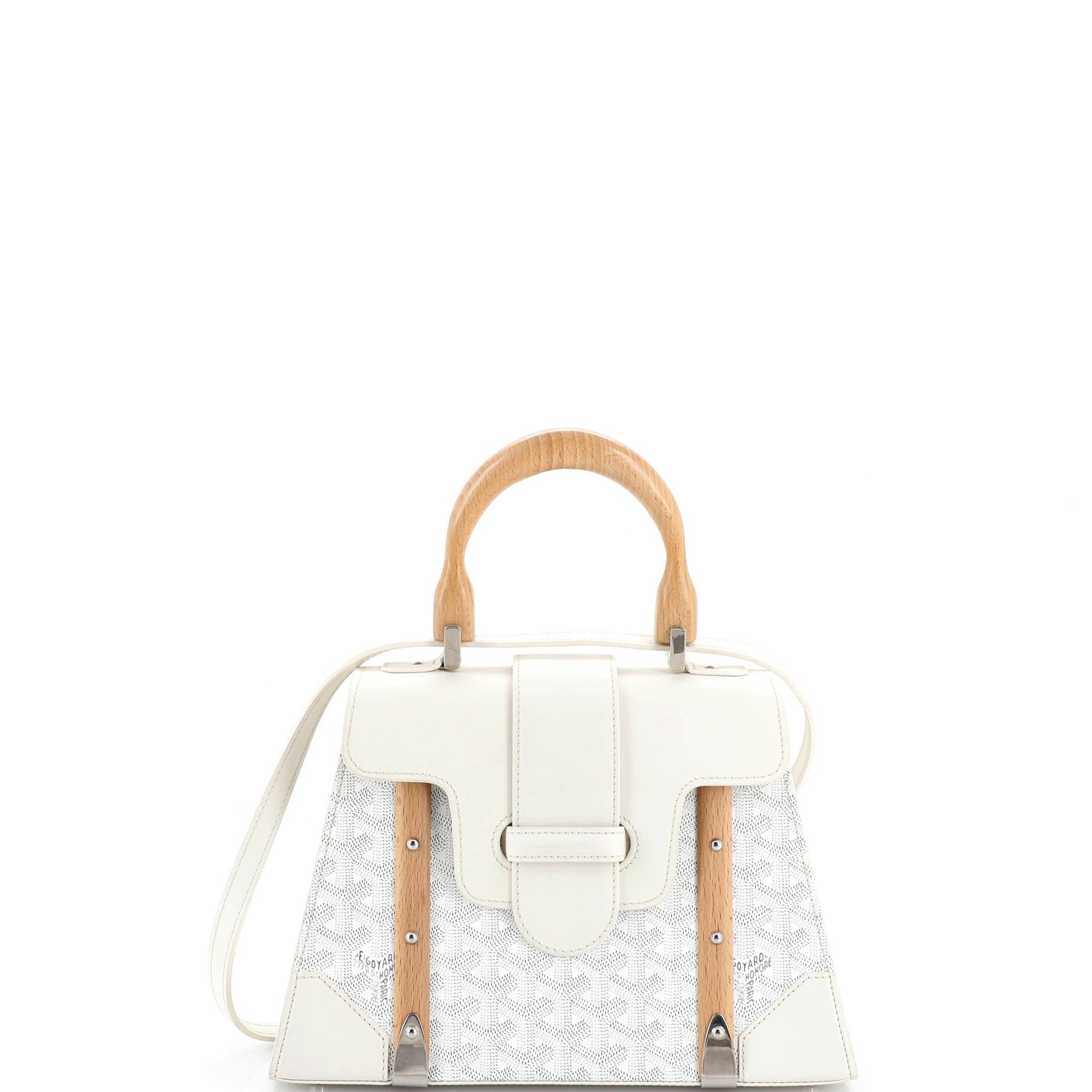 Goyard Saigon Top Handle Bag Coated Canvas with Leather PM