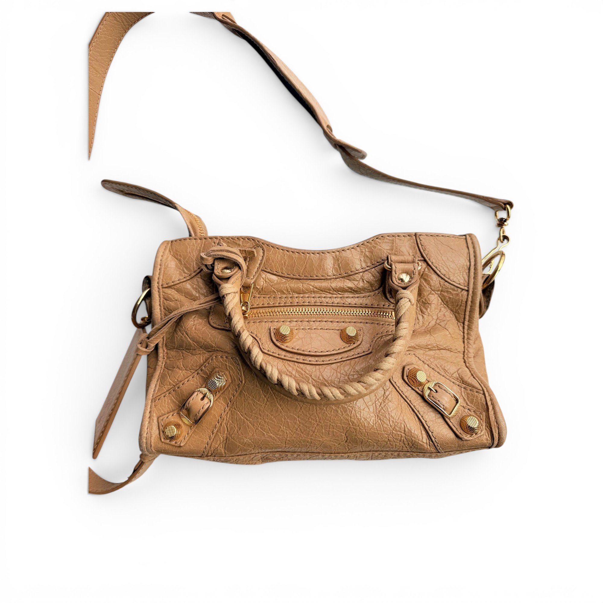 City leather handbag