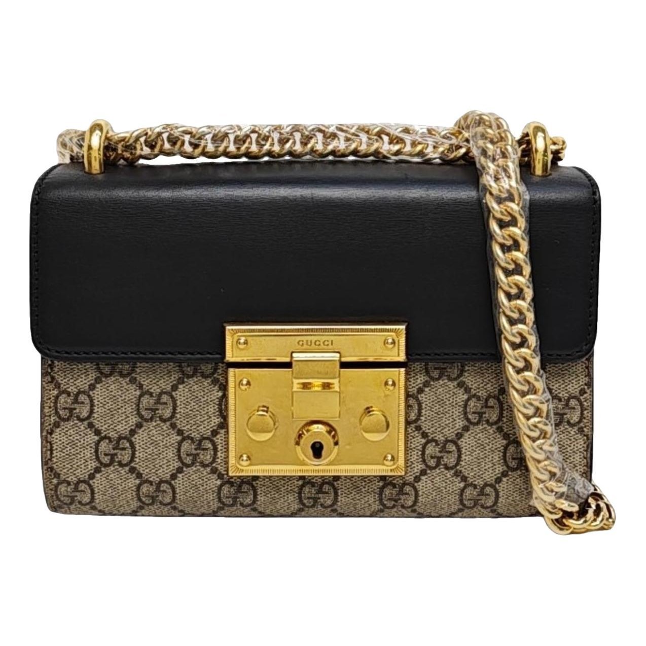 Padlock leather handbag