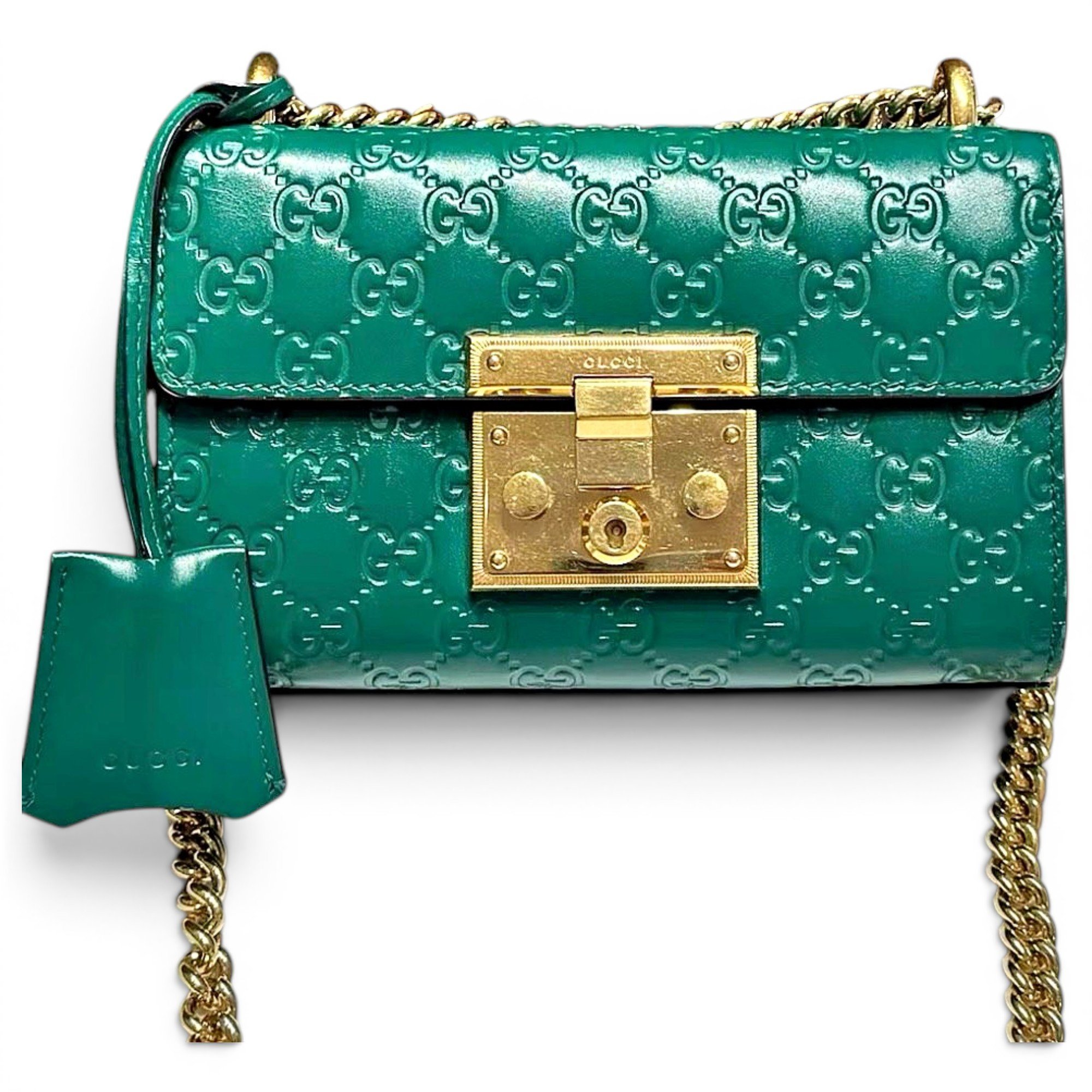 Padlock leather handbag