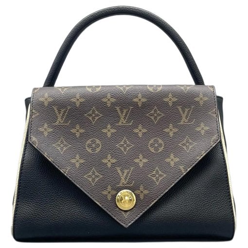 Double V leather handbag