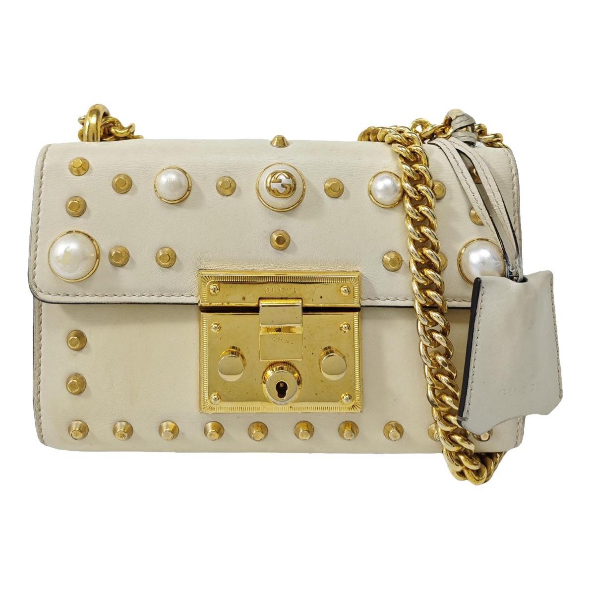 Padlock leather handbag