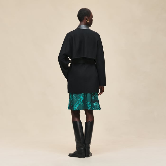 Noir Light Coat In Double-sided Cashmere