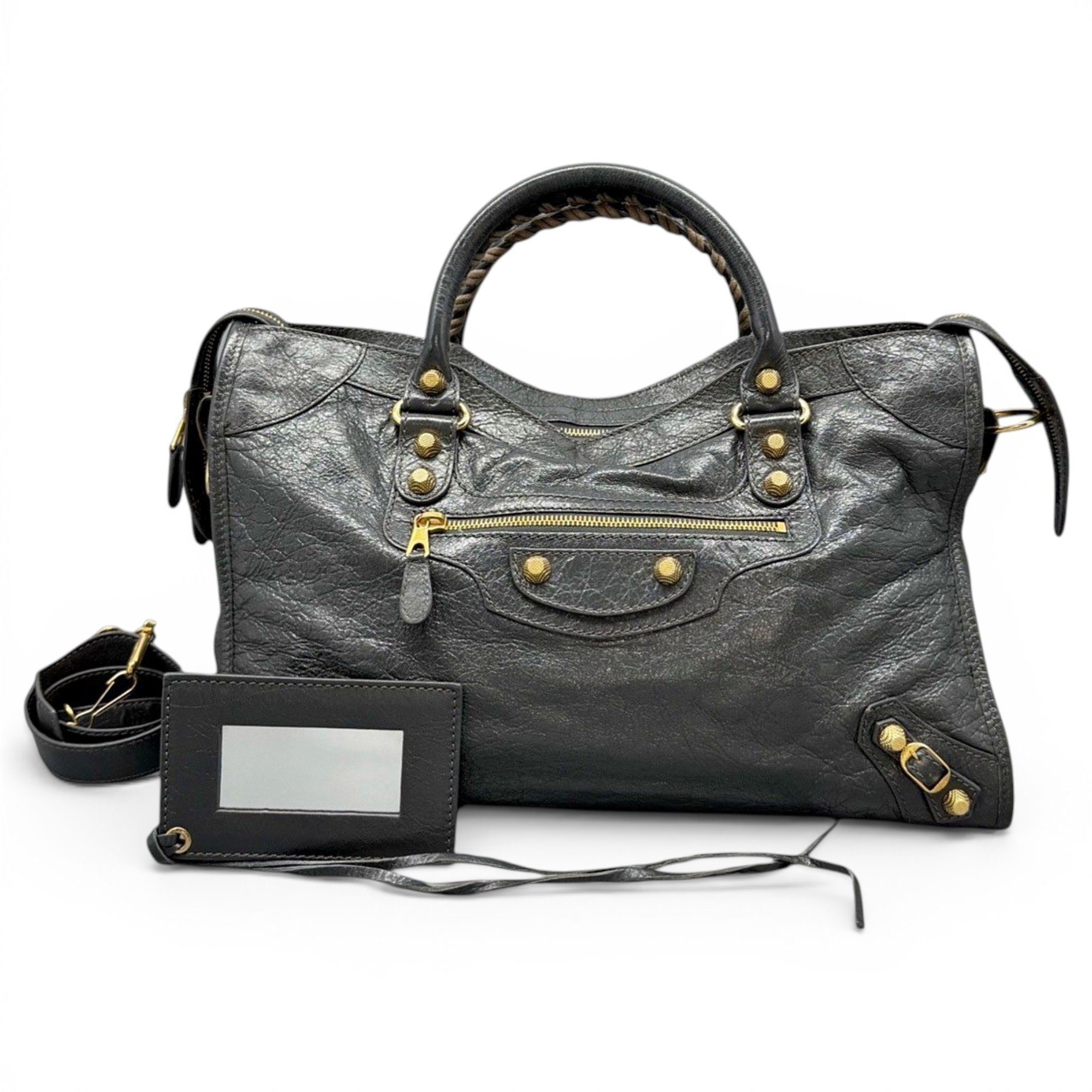 City leather handbag