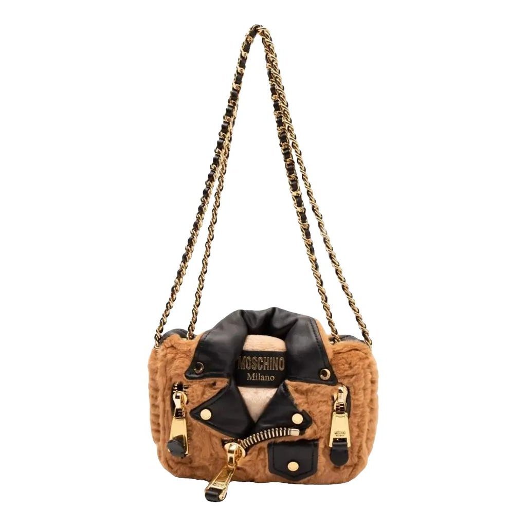 Biker faux fur crossbody bag