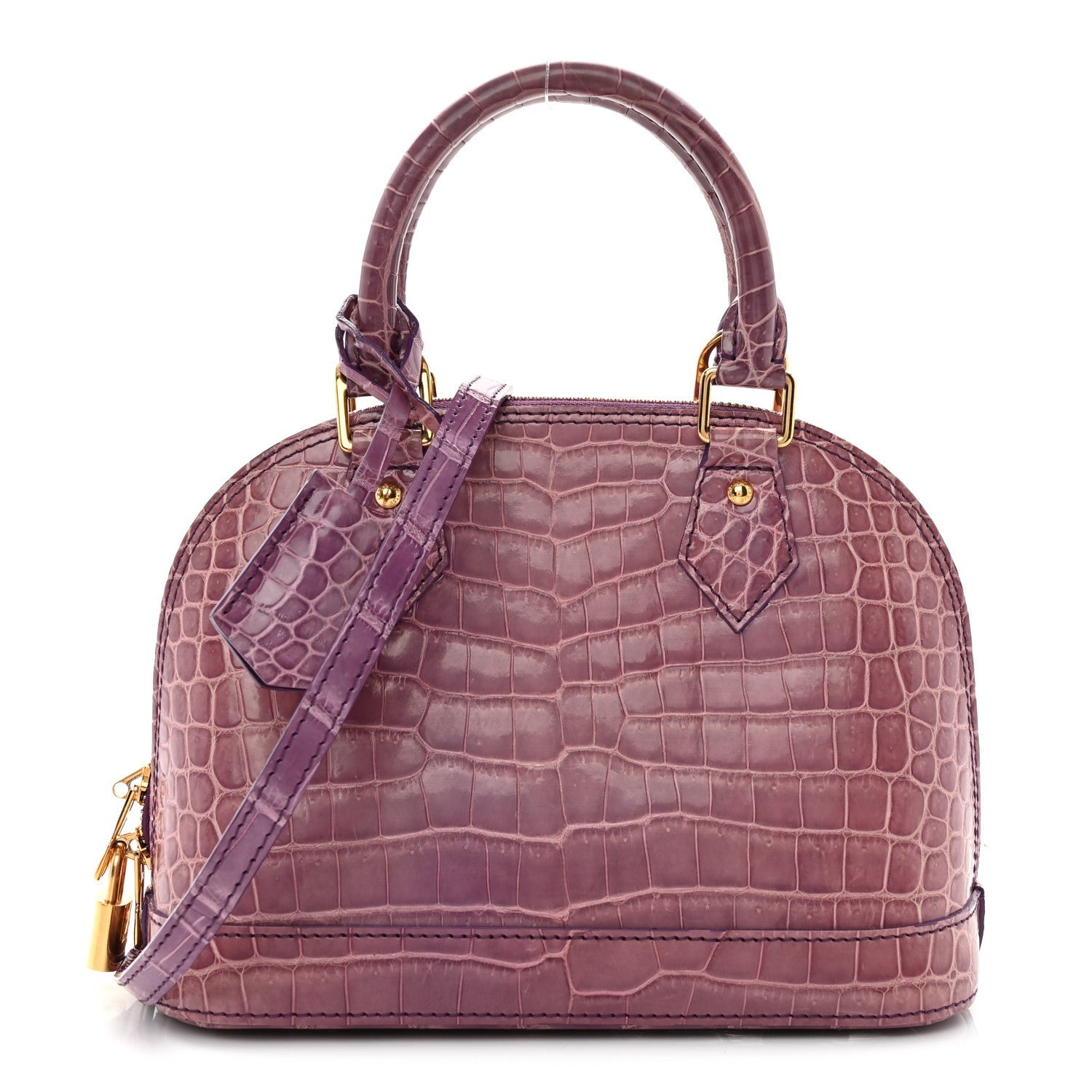 Louis Vuitton Shiny Crocodile Alma BB Purple