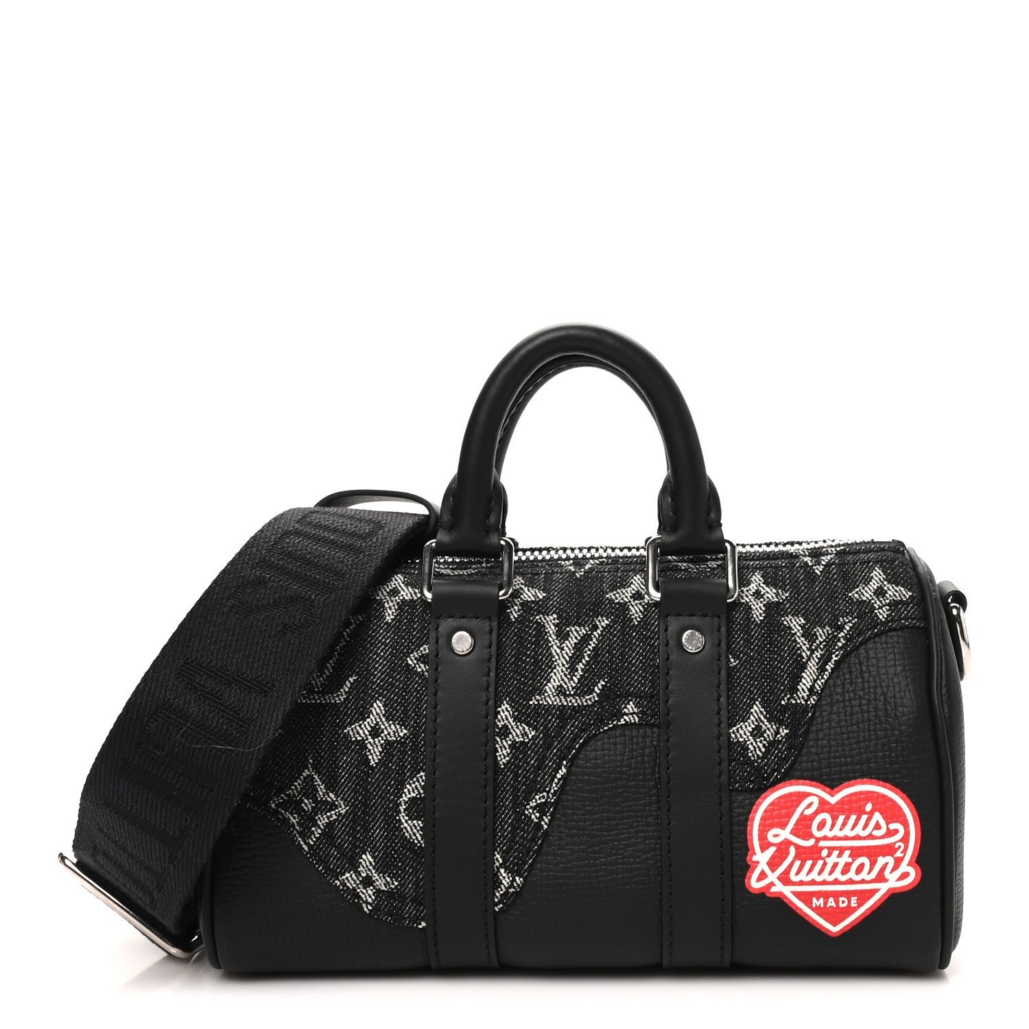Louis Vuitton X NIGO Taurillon Monogram Denim Drip Keepall XS Black