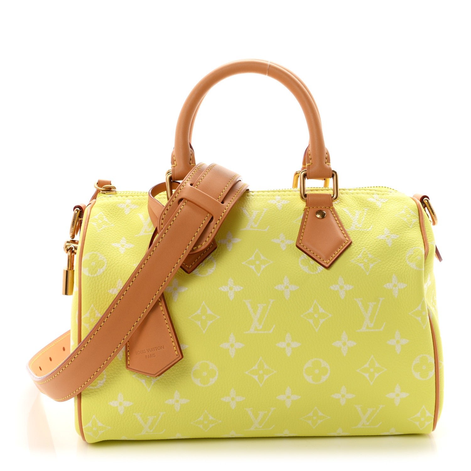 Louis Vuitton Calfskin Monogram Speedy P9 Bandouliere 25 Lemonade Yellow