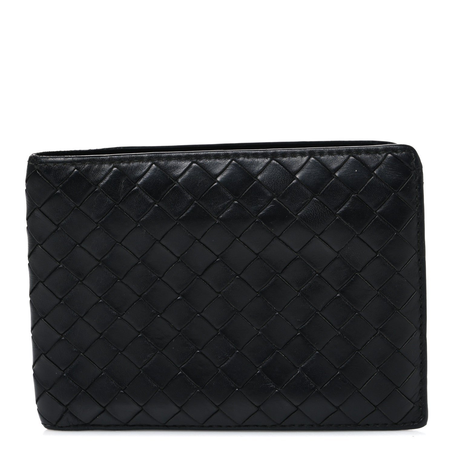 Bottega Veneta Nappa Intrecciato Bi-Fold Wallet Black