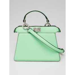 Fendi Fendi Green Lambskin Leather Petite Peekaboo Iseeu Satchel Bag 8BN335