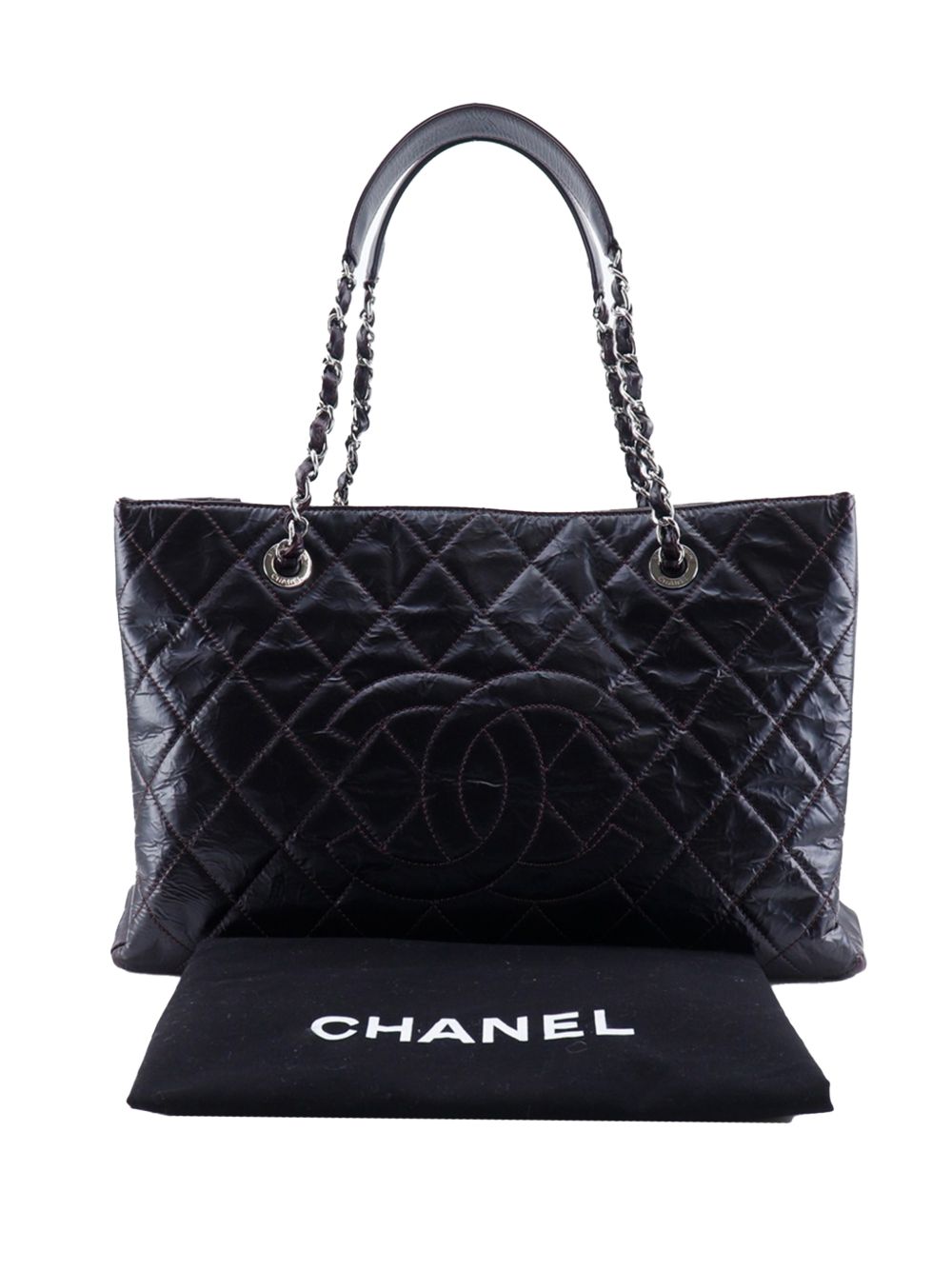 2009-2010 Wrinkled Patent Grand Shopping XL tote bag