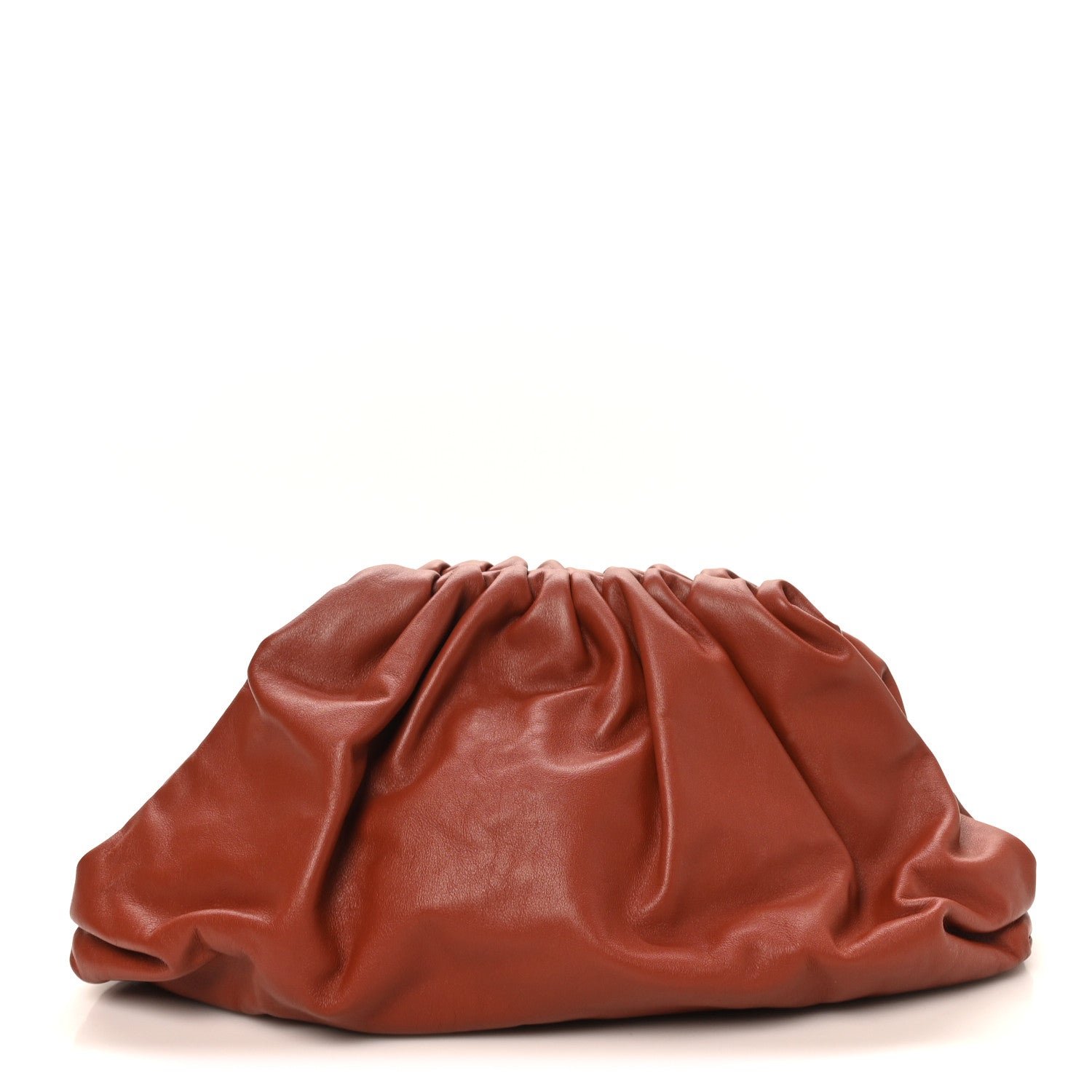 Bottega Veneta Smooth Butter Calf The Pouch Oversized Clutch Rust