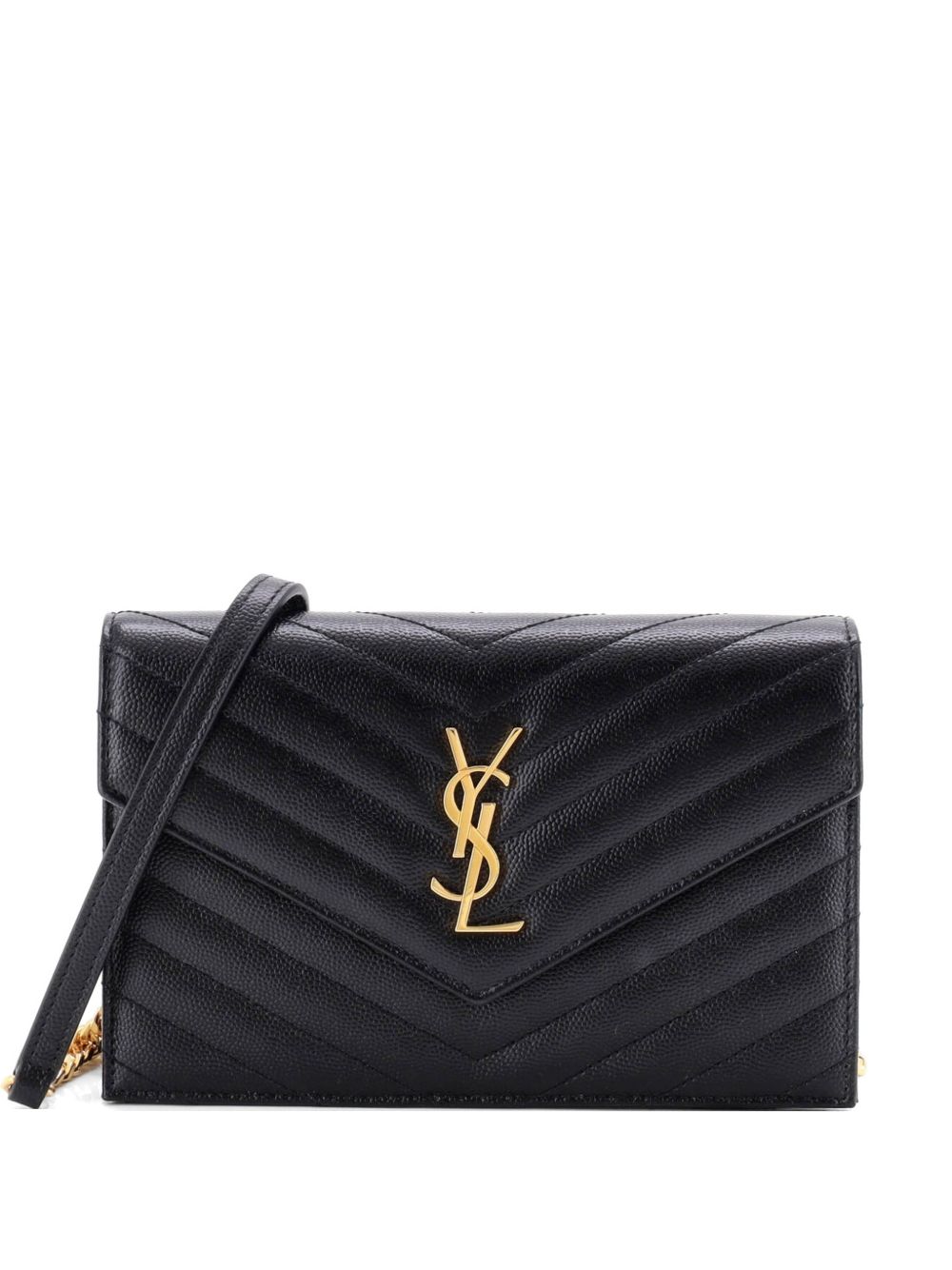 Classic Monogram Wallet on Chain Matelasse Chevron Leather Small crossbody bag
