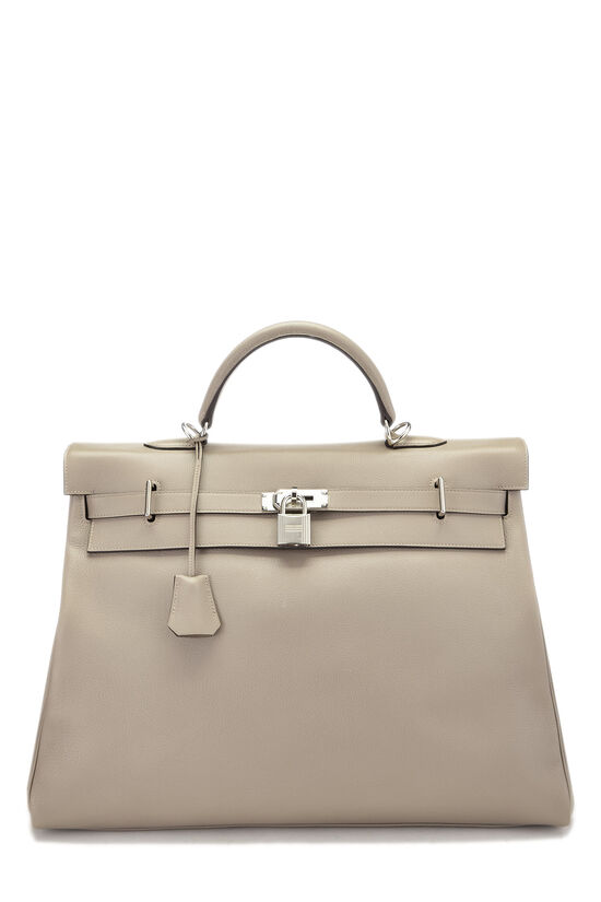 Hermes Gris Asphalt Novillo Voyage Kelly Retourne 50