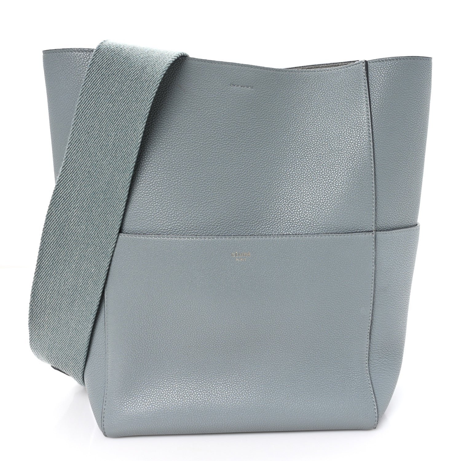 Celine Soft Grained Calfskin Sangle Bucket Bag Storm