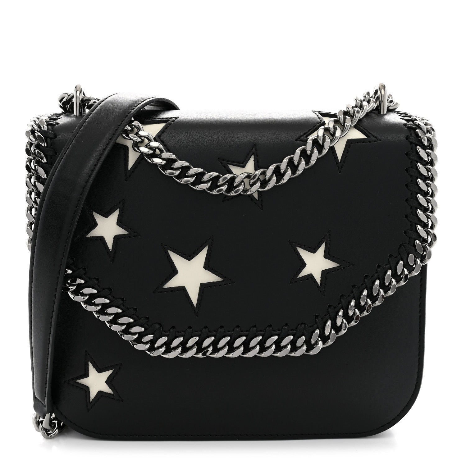 Stella McCartney Alter Nappa Embossed Medium Star Falabella Box Shoulder Bag Black