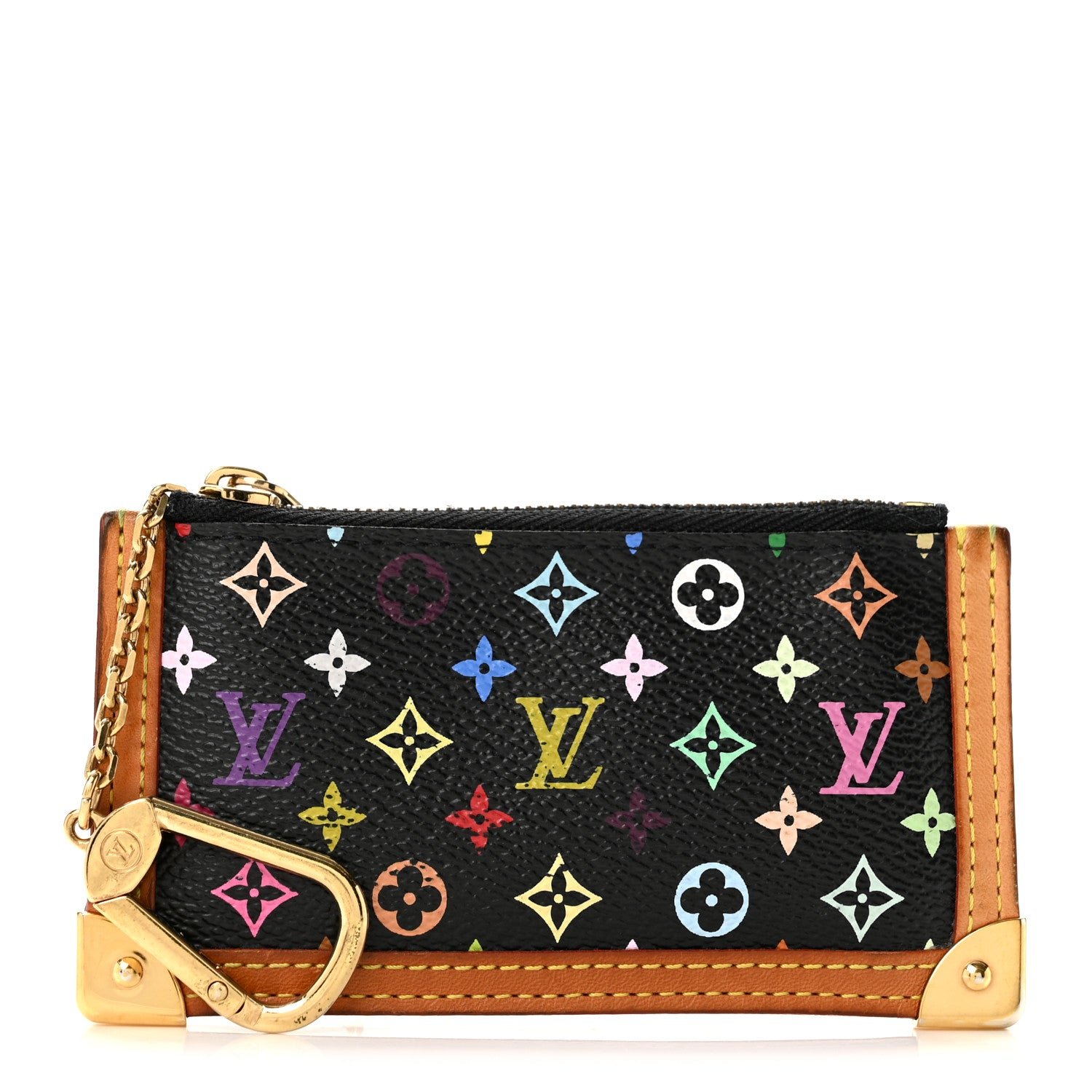 Louis Vuitton Monogram Multicolor Key Pouch Black