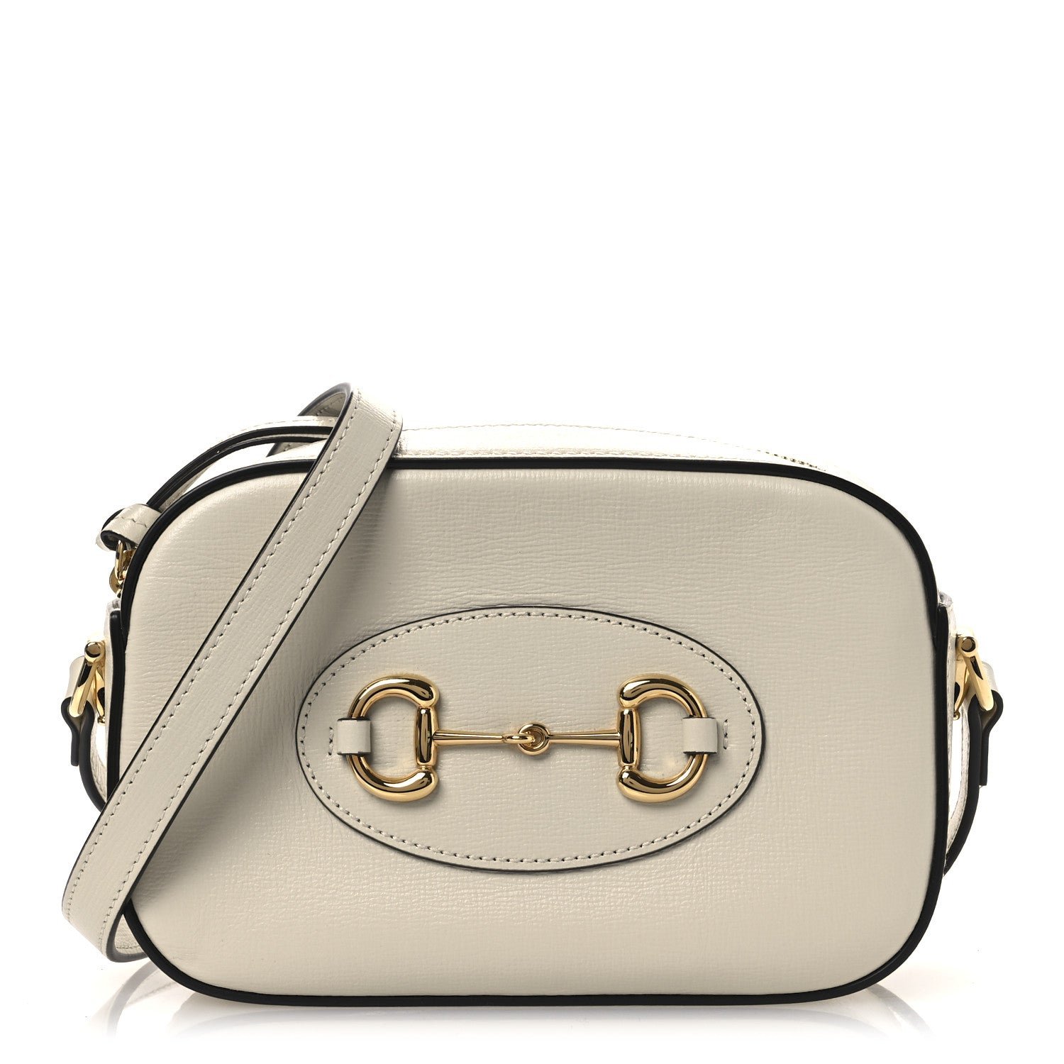 Gucci Azalea Calfskin Mini Horsebit 1955 Camera Shoulder Bag Mystic White