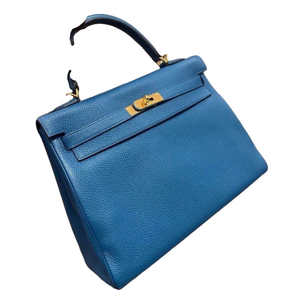 Hermes Kelly 32 Handbag Blue Izmir Togo Leather