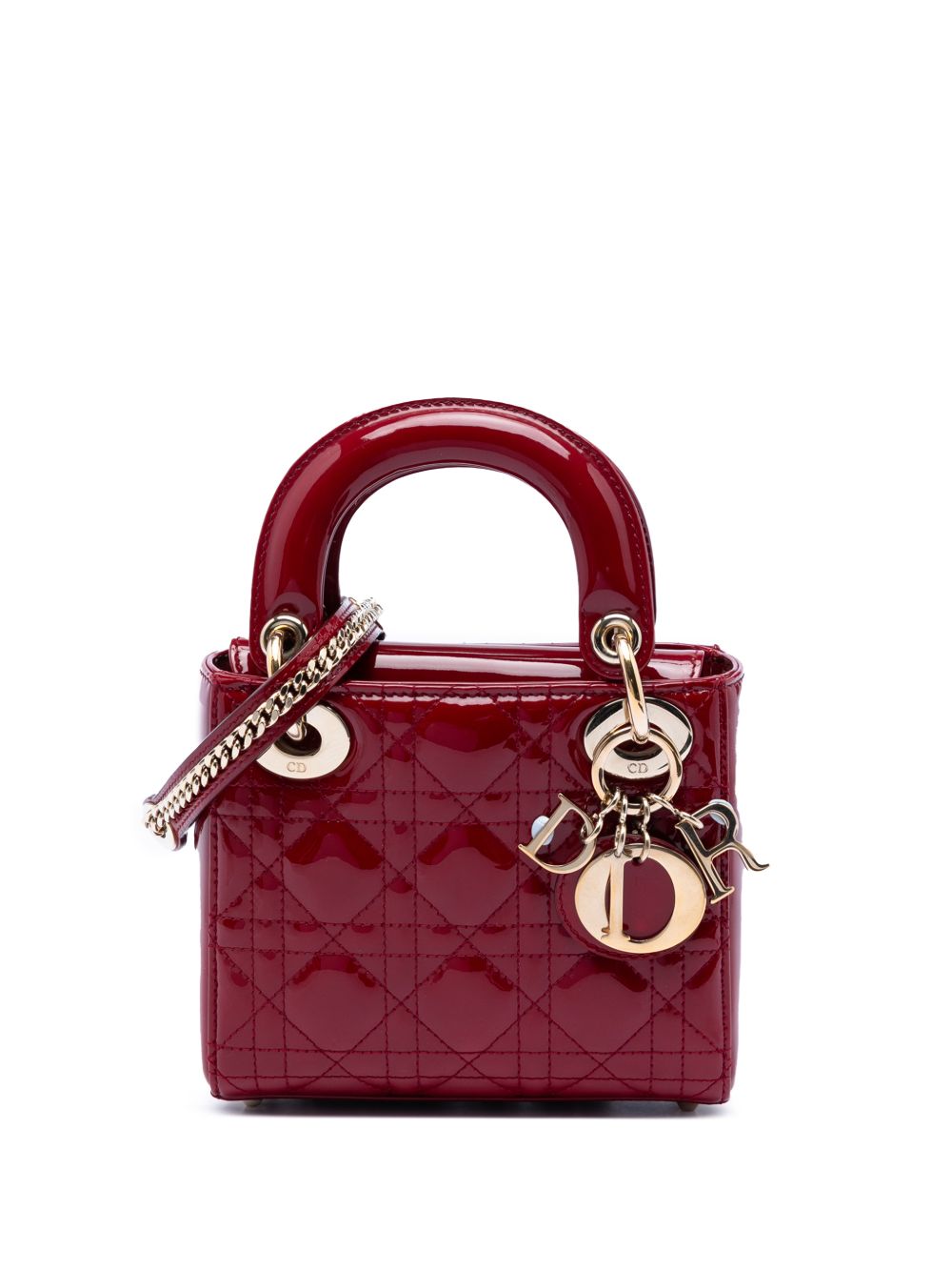 2018 Mini Patent Cannage Lady Dior satchel