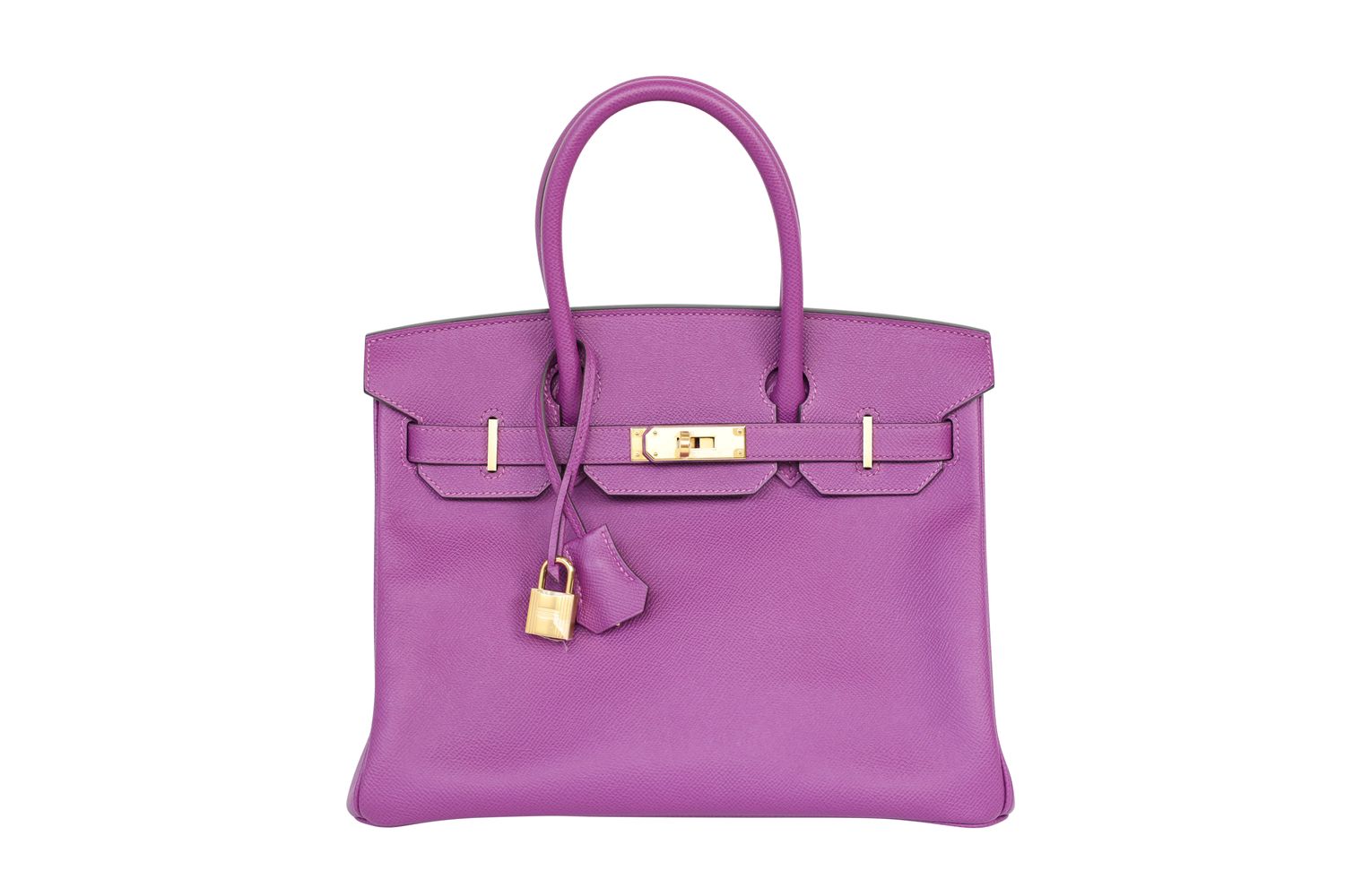 Hermes Birkin 30 Handbag, Purple Anemone Epsom Leather and Gold Hardware, Y 2020 Stamp, Preowned in Box WA001
