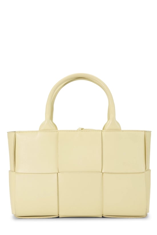 Bottega Veneta Yellow Calfskin Maxi Intrecciato Arco Tote Mini