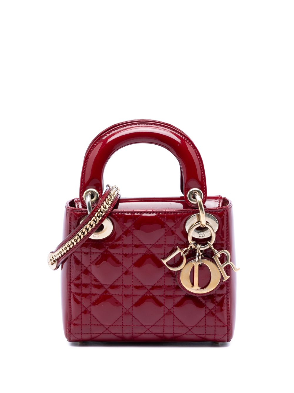 2017 Mini Patent Cannage Lady Dior satchel