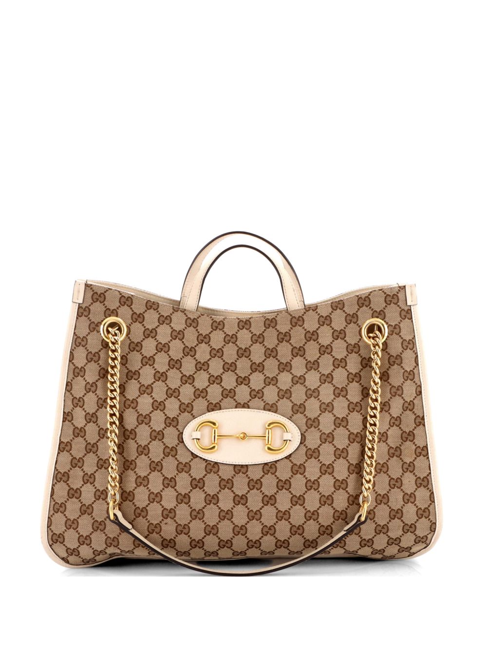 Horsebit 1955 Chain GG Canvas with Leather Large tote bag