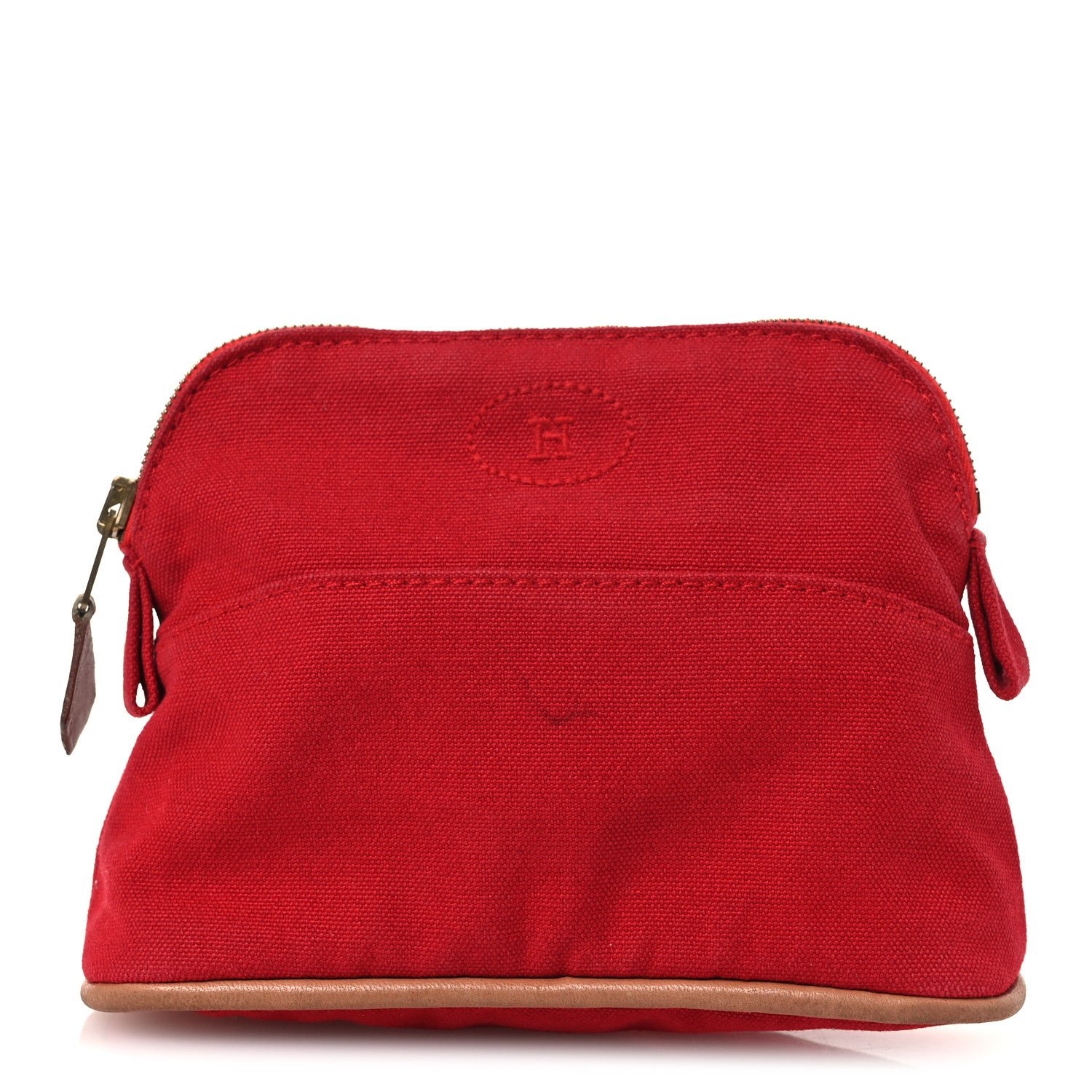 Hermes Cotton Canvas Mini Bolide Travel Cosmetic Pouch