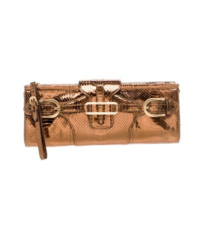 Jimmy Choo Choo Embossed Leather Clutch