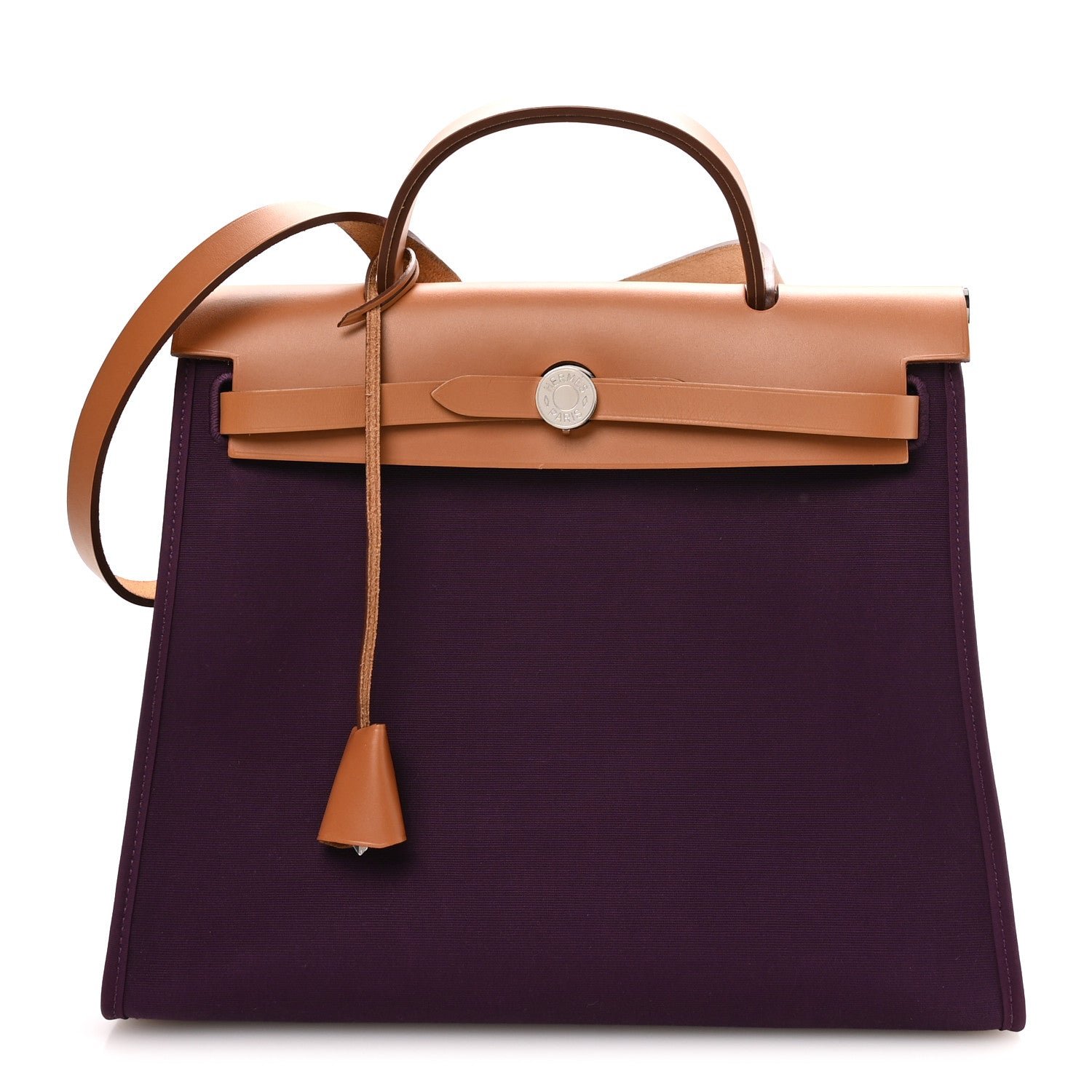 Hermes Toile Vache Hunter Herbag Zip 31 PM Cassis Fauve