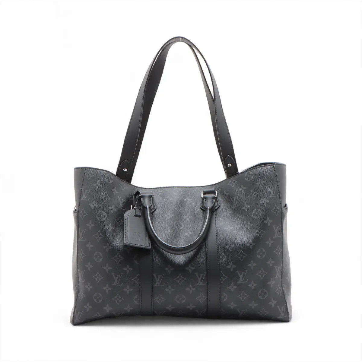 Louis Vuitton Monogram Eclipse Sac Plat 24H M46451 Black There was an RFID respo