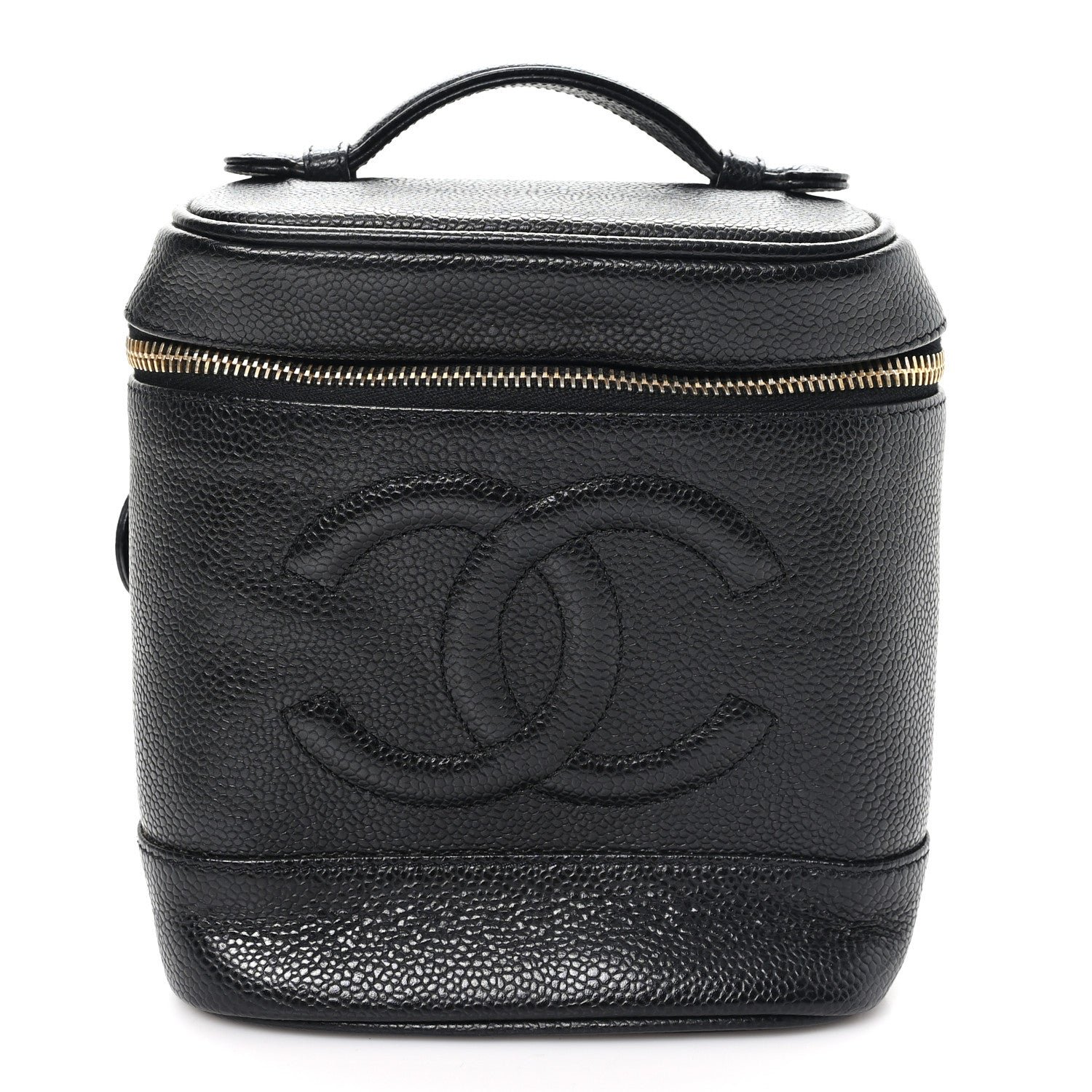 Chanel Caviar Vanity Cosmetic Case Black