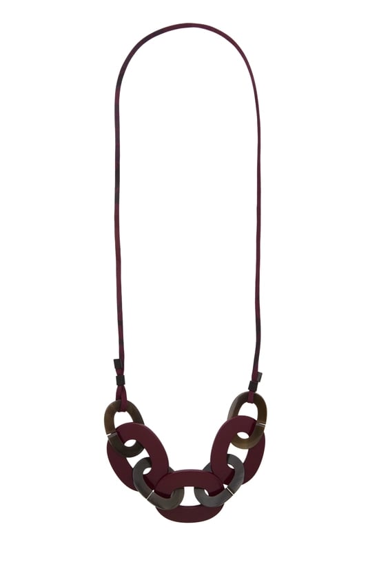 Burgundy Buffalo Horn Karamba Necklace