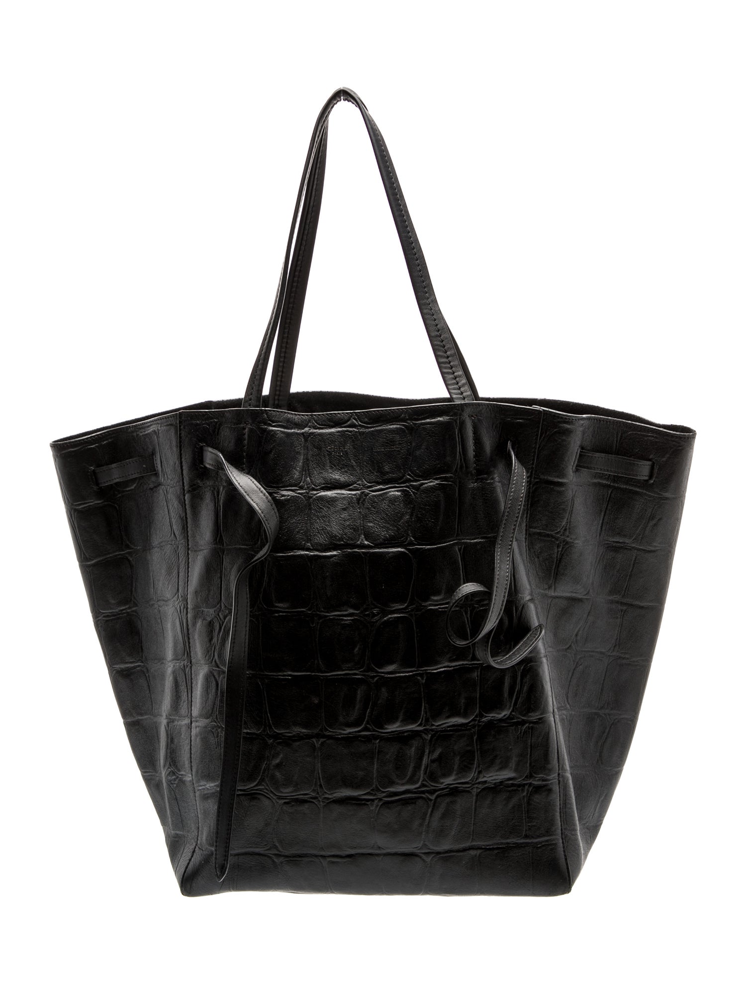 Celine Embossed Leather Cabas Phantom w/Belt Medium