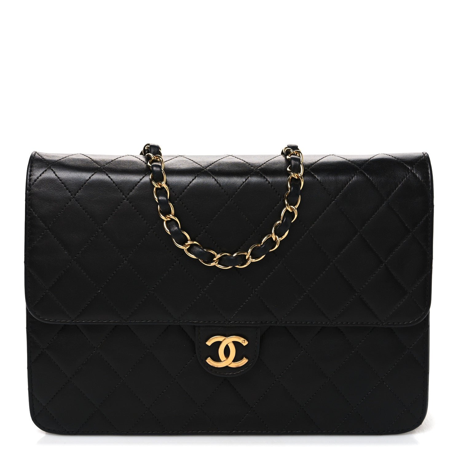 Chanel Lambskin Quilted Medium Single Flap Black