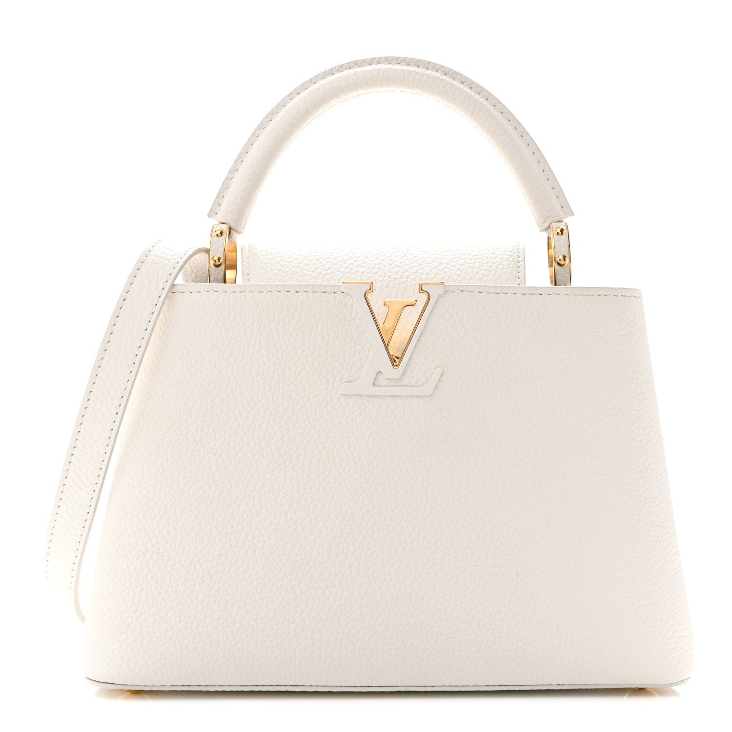 Louis Vuitton Taurillon Capucines BB Snow