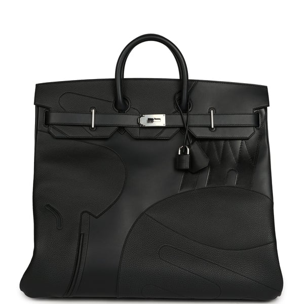 Hermes Hermes "En Selle" Birkin HAC 50 Black Togo, Sombrero, Box Palladium Hardware