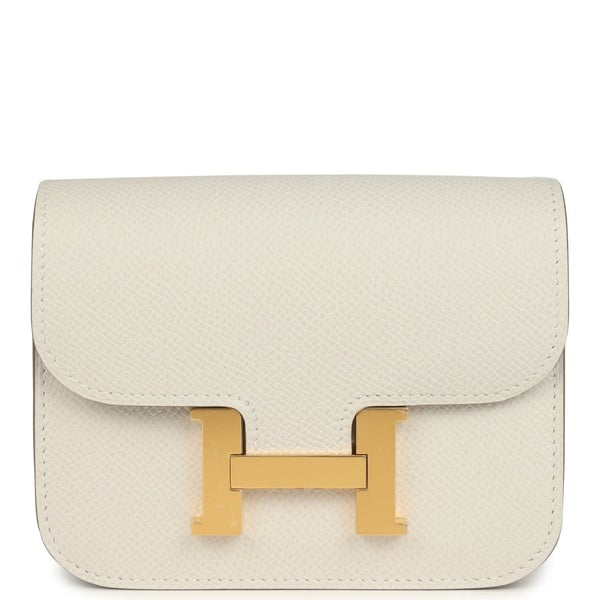 Hermes Hermes Constance Slim Wallet Craie Epsom Gold Hardware