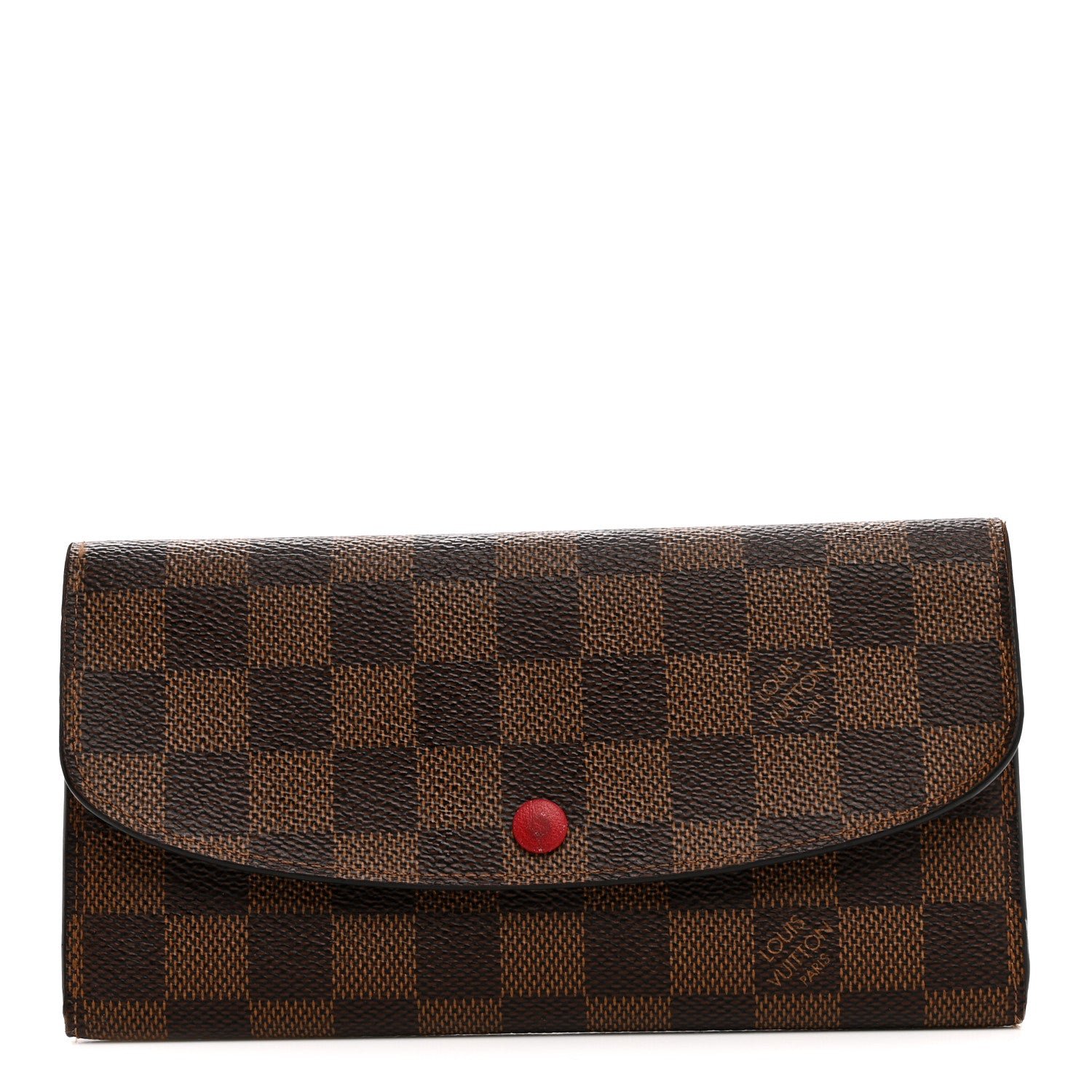 Louis Vuitton Damier Ebene Emilie Wallet Red